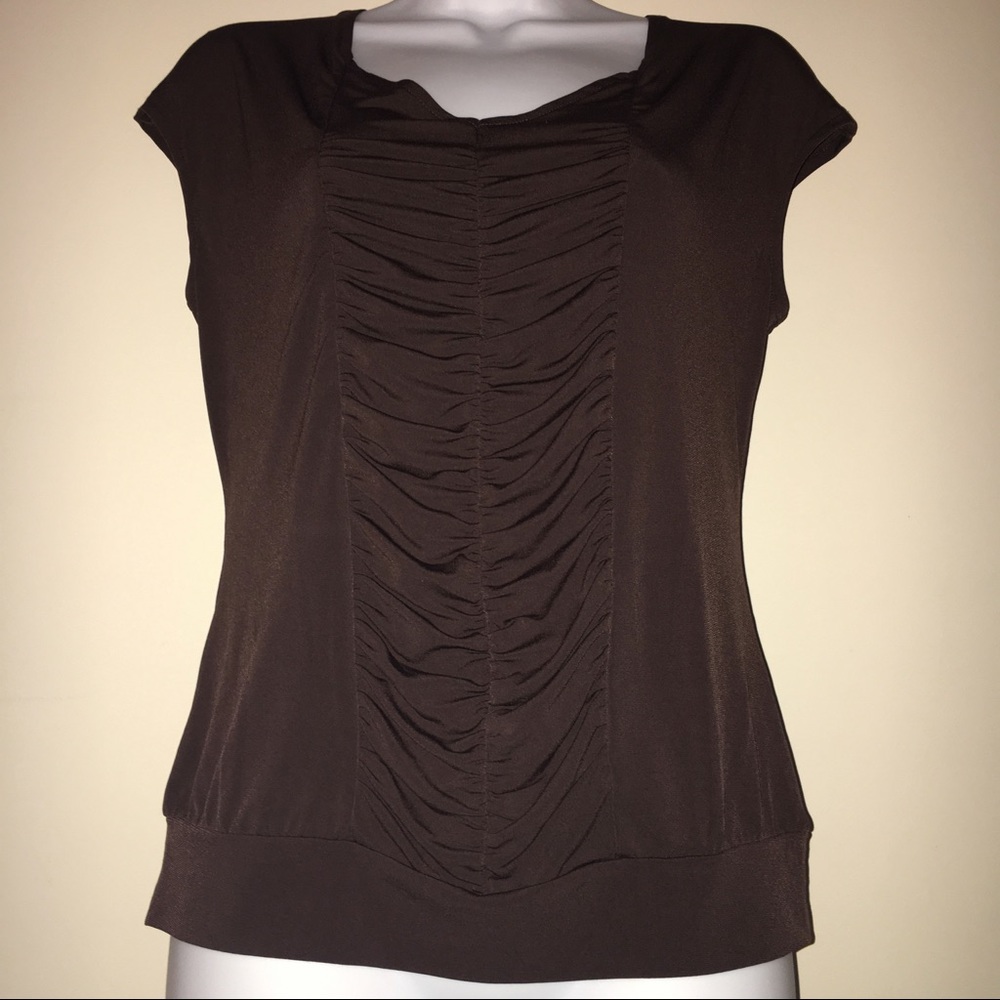 Worthington Stretch Brown Sleeveless Blouse